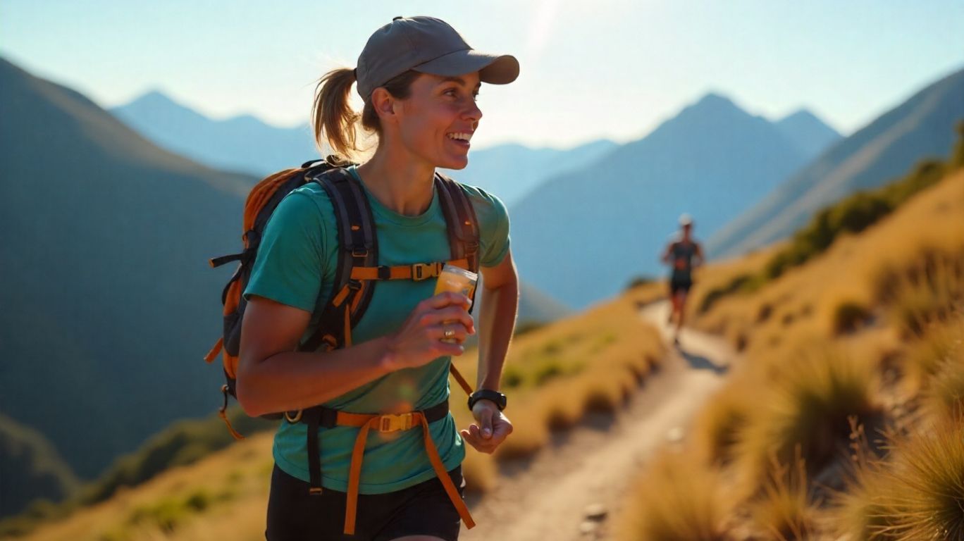 Corredor de ultradistancia alimentándose durante la carrera